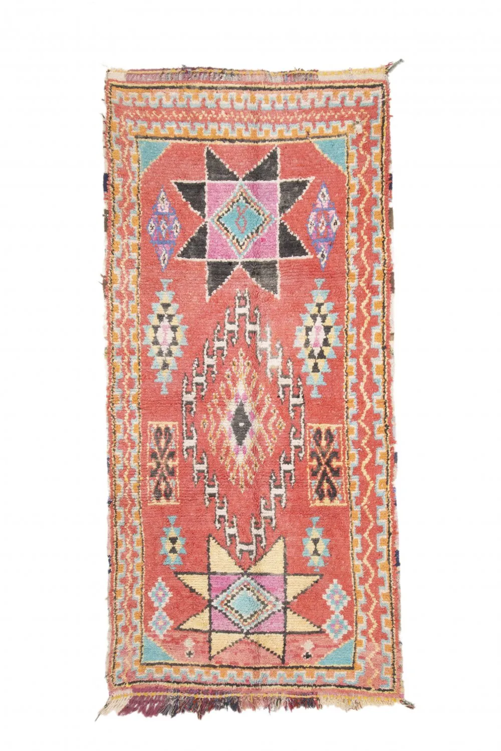 Marockansk Boucherouite-matta 275 x 130 cm