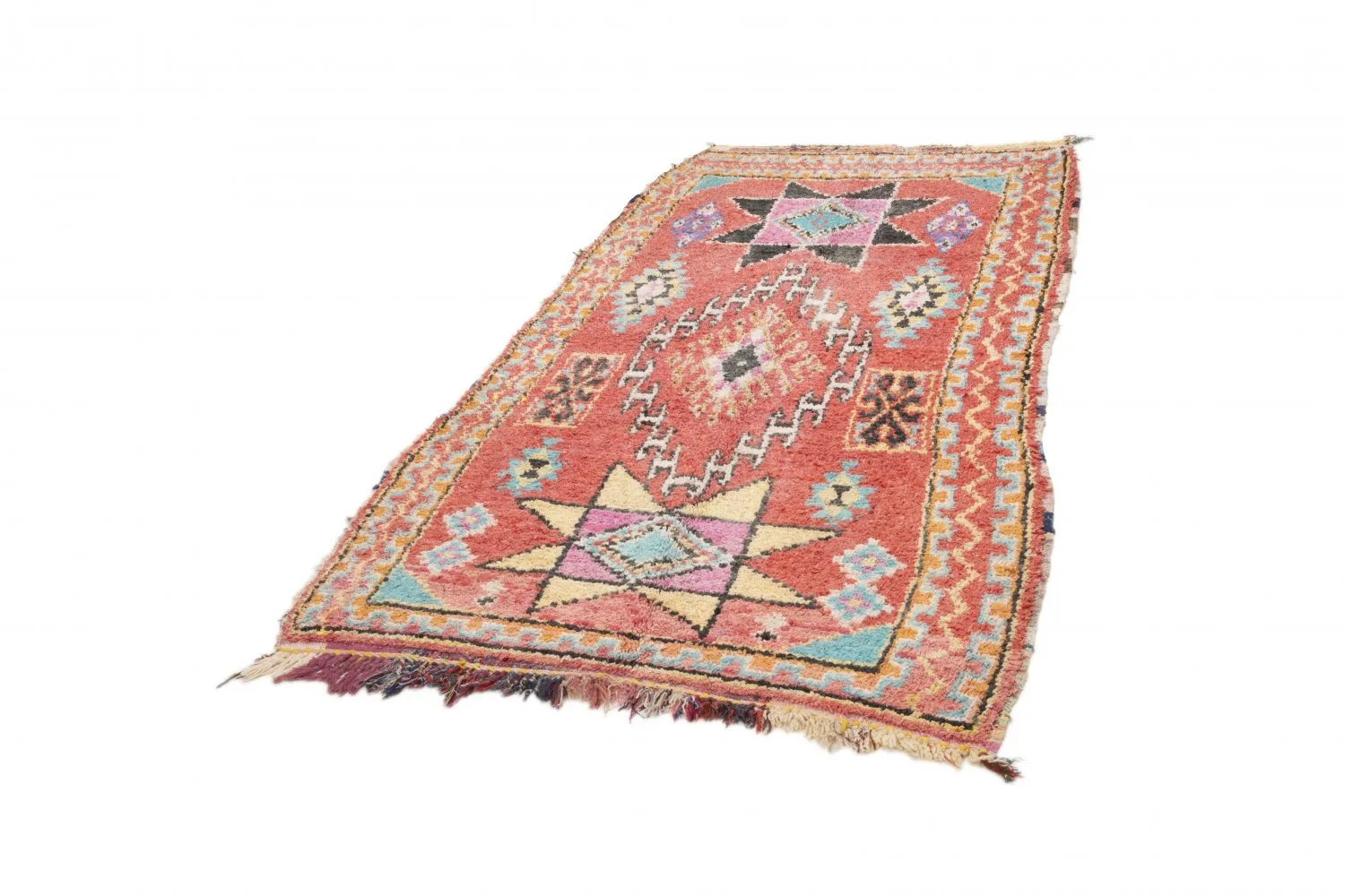 Marockansk Boucherouite-matta 275 x 130 cm