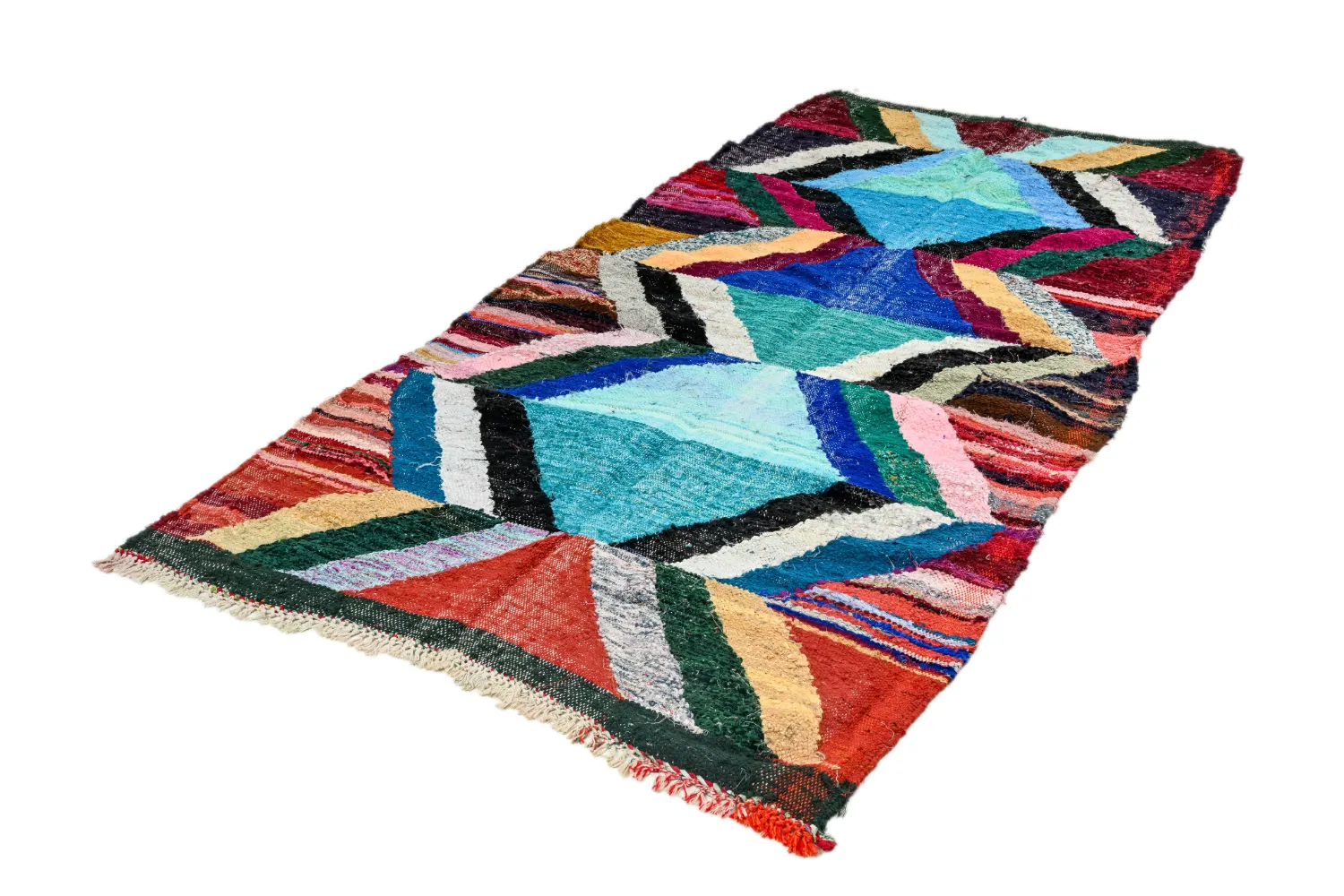 Koberec Berbere Marocký Boucherouite 135 x 275 cm