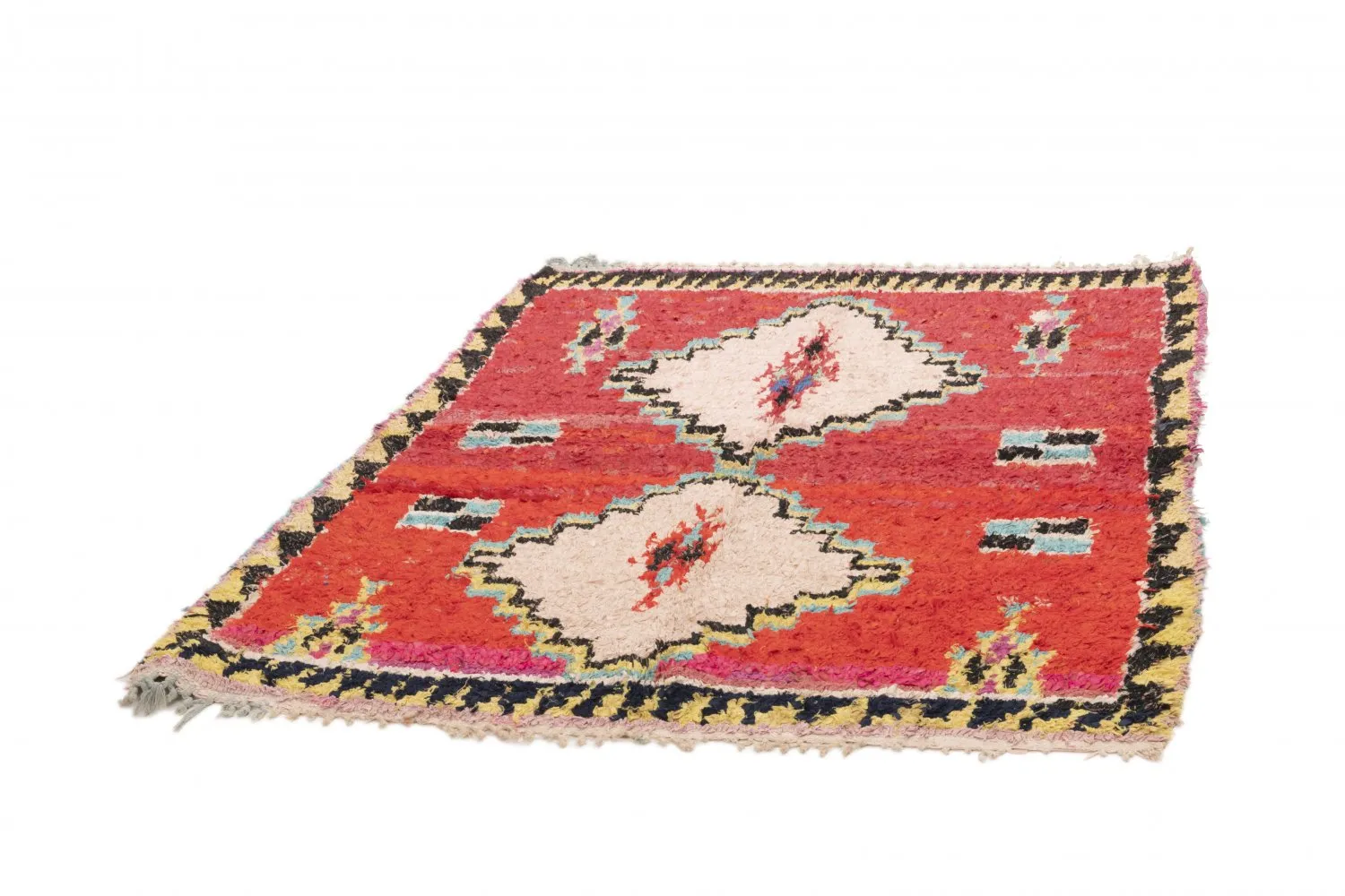 Marockansk Boucherouite-matta 145 x 115 cm
