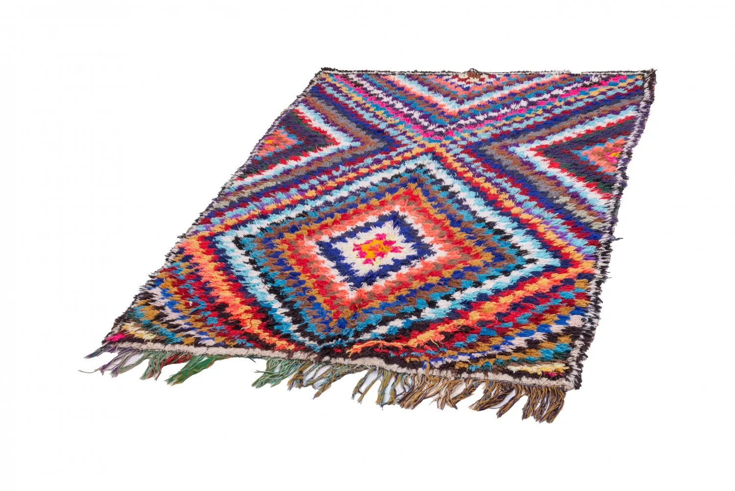 Marockansk Boucherouite-matta 210 x 140 cm