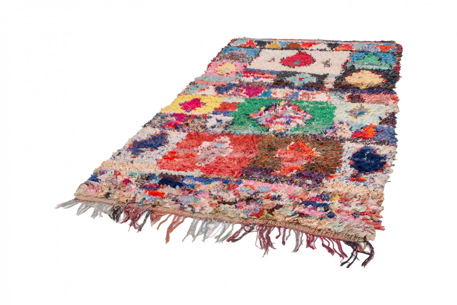 Marockansk Boucherouite-matta 255 x 145 cm