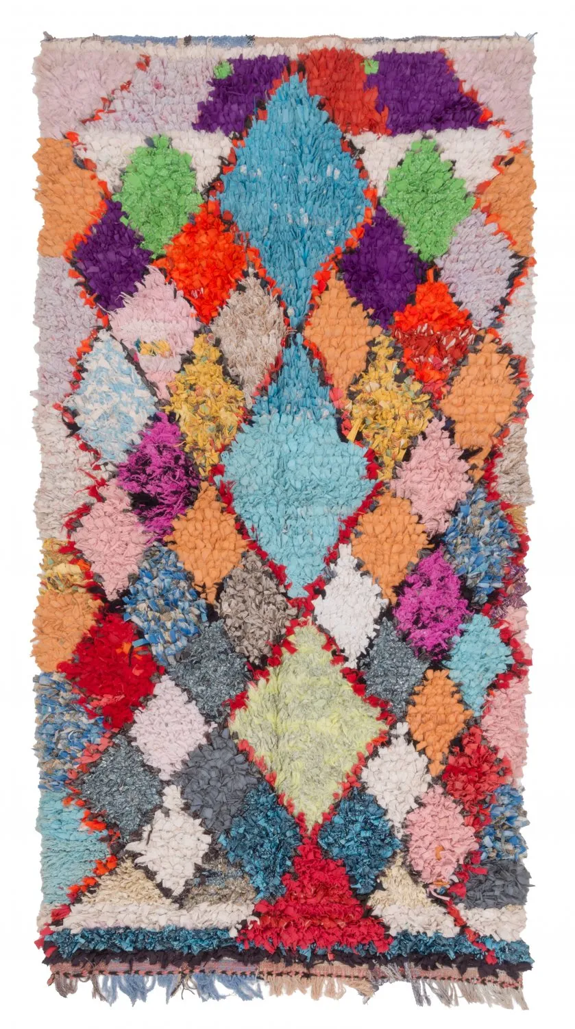 Marockansk Boucherouite-matta 215 x 110 cm