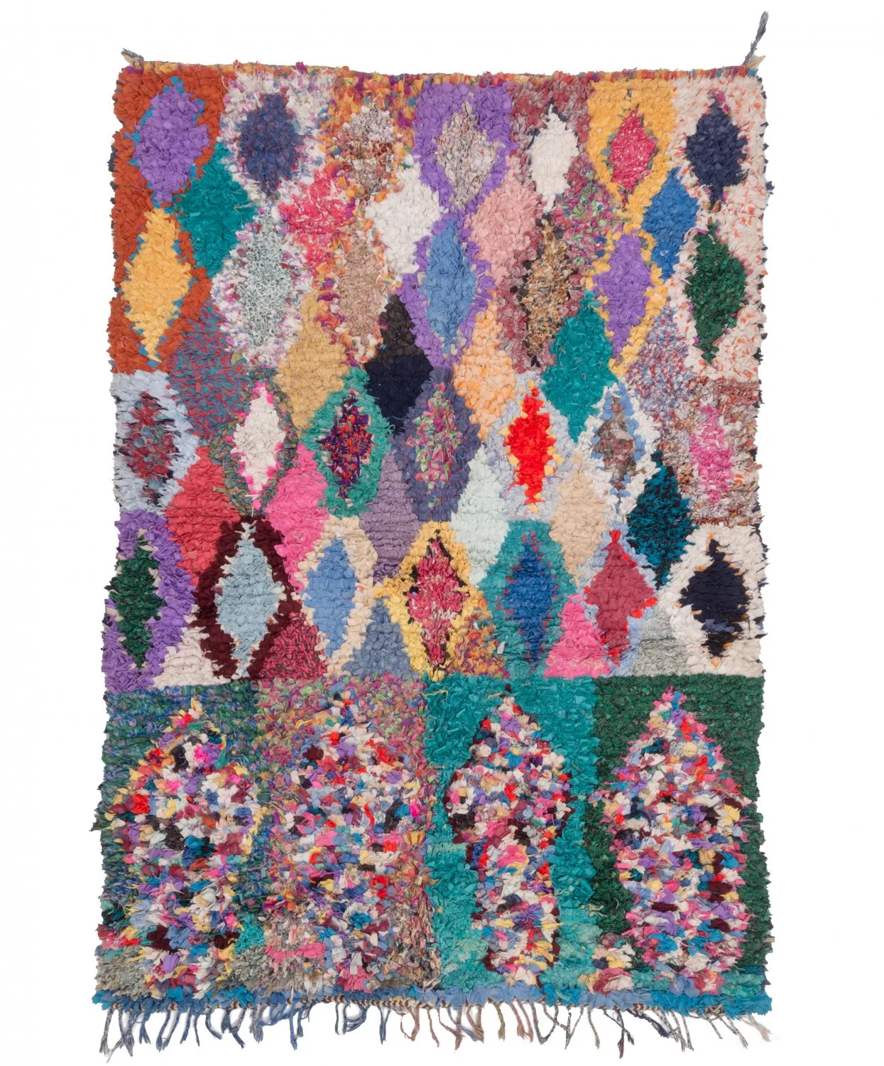 Marockansk Boucherouite-matta 205 x 140 cm