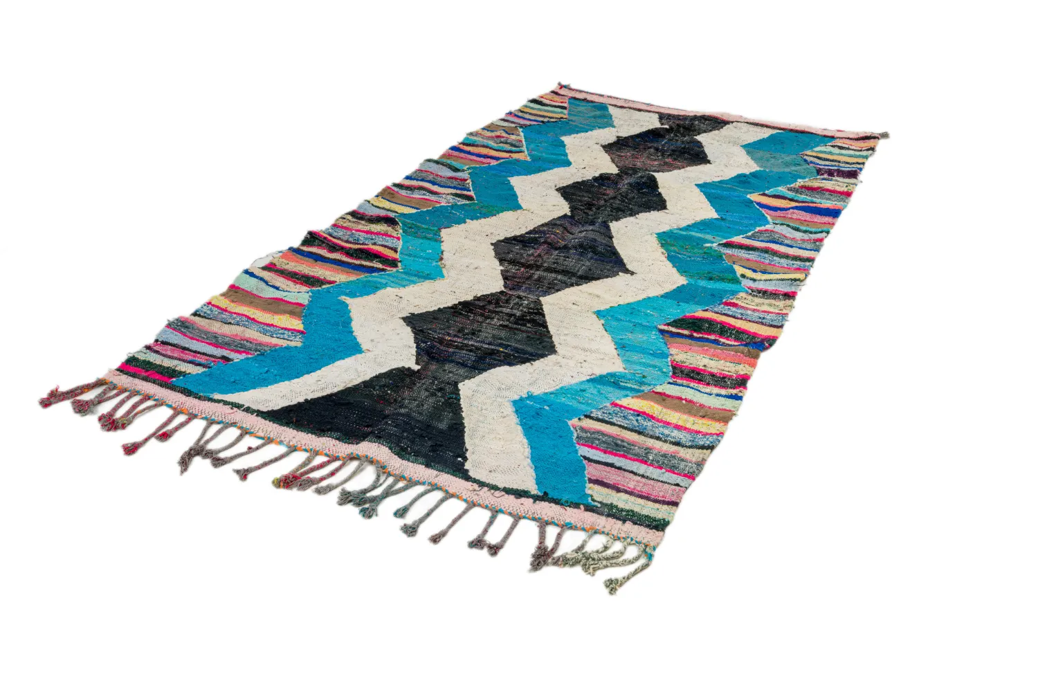 Koberec Berbere Marocký Boucherouite 140 x 255 cm