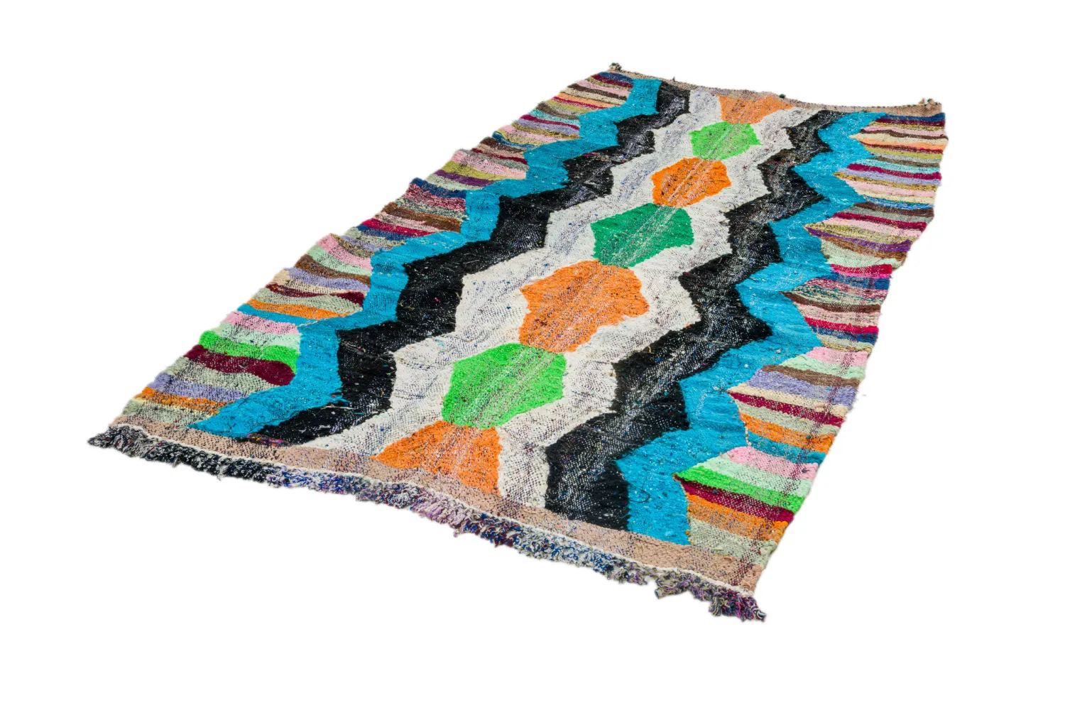 Koberec Berbere Marocký Boucherouite 135 x 145 cm