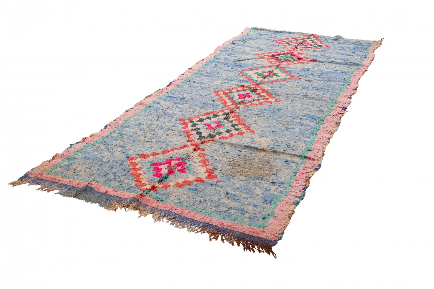 Marocký berberský koberec Boucherouite 125 x 340 cm