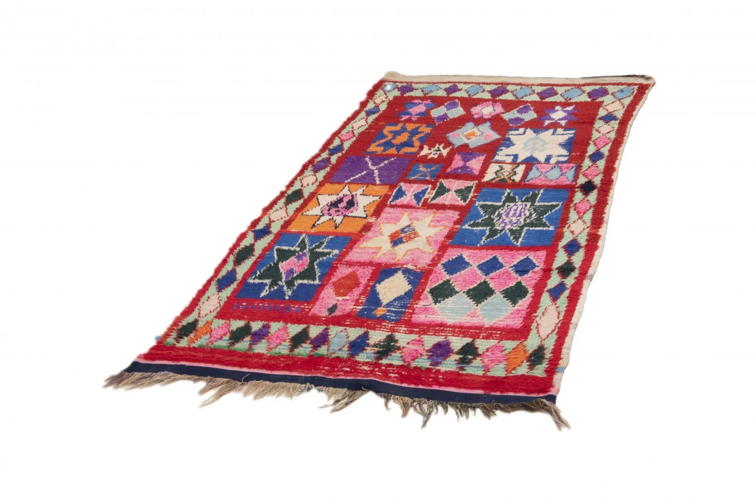 Marockansk Boucherouite-matta 210 x 125 cm