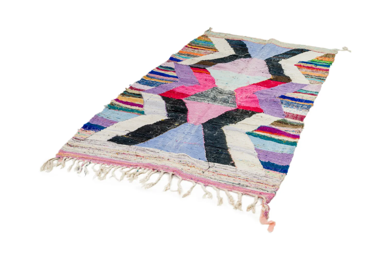 Koberec Berbere Marocký Boucherouite 130 x 225 cm