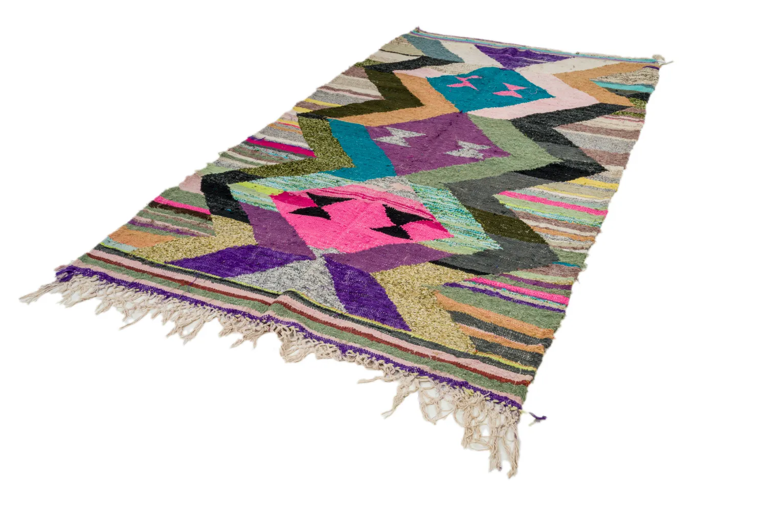 Koberec Berbere Marocký Boucherouite 145 x 260 cm