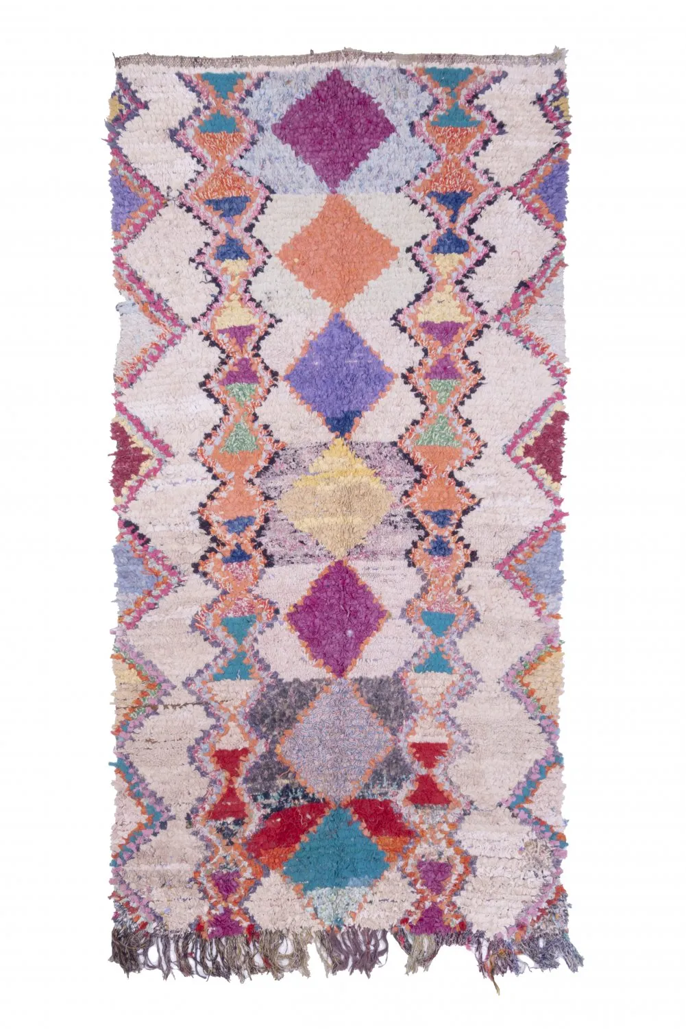 Marockansk Boucherouite-matta 265 x 135 cm