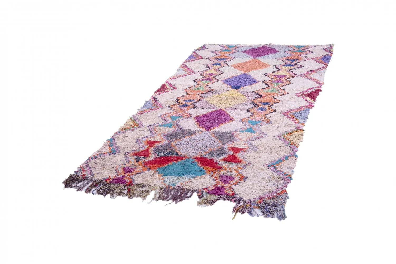 Marockansk Boucherouite-matta 265 x 135 cm
