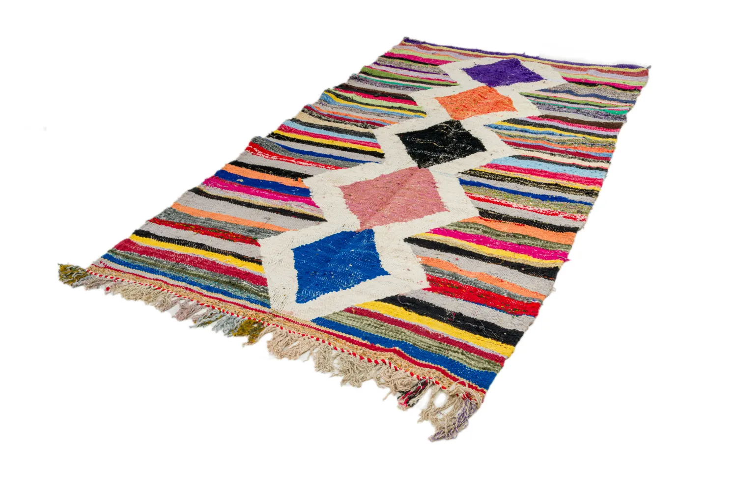 Koberec Berbere Marocký Boucherouite 135 x 270 cm