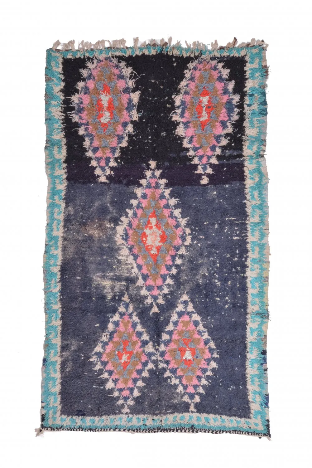 Marockansk Boucherouite-matta 245 x 135 cm