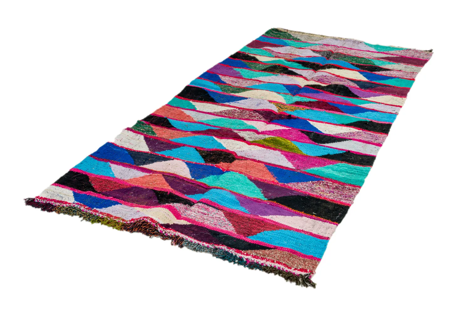Koberec Berbere Marocký Boucherouite 125 x 260 cm
