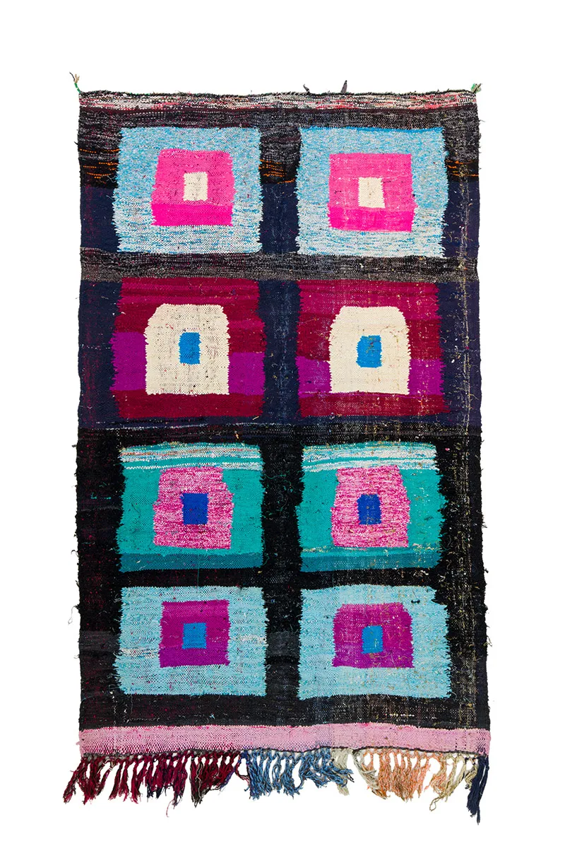 Koberec Berbere Marocký Boucherouite 140 x 225 cm