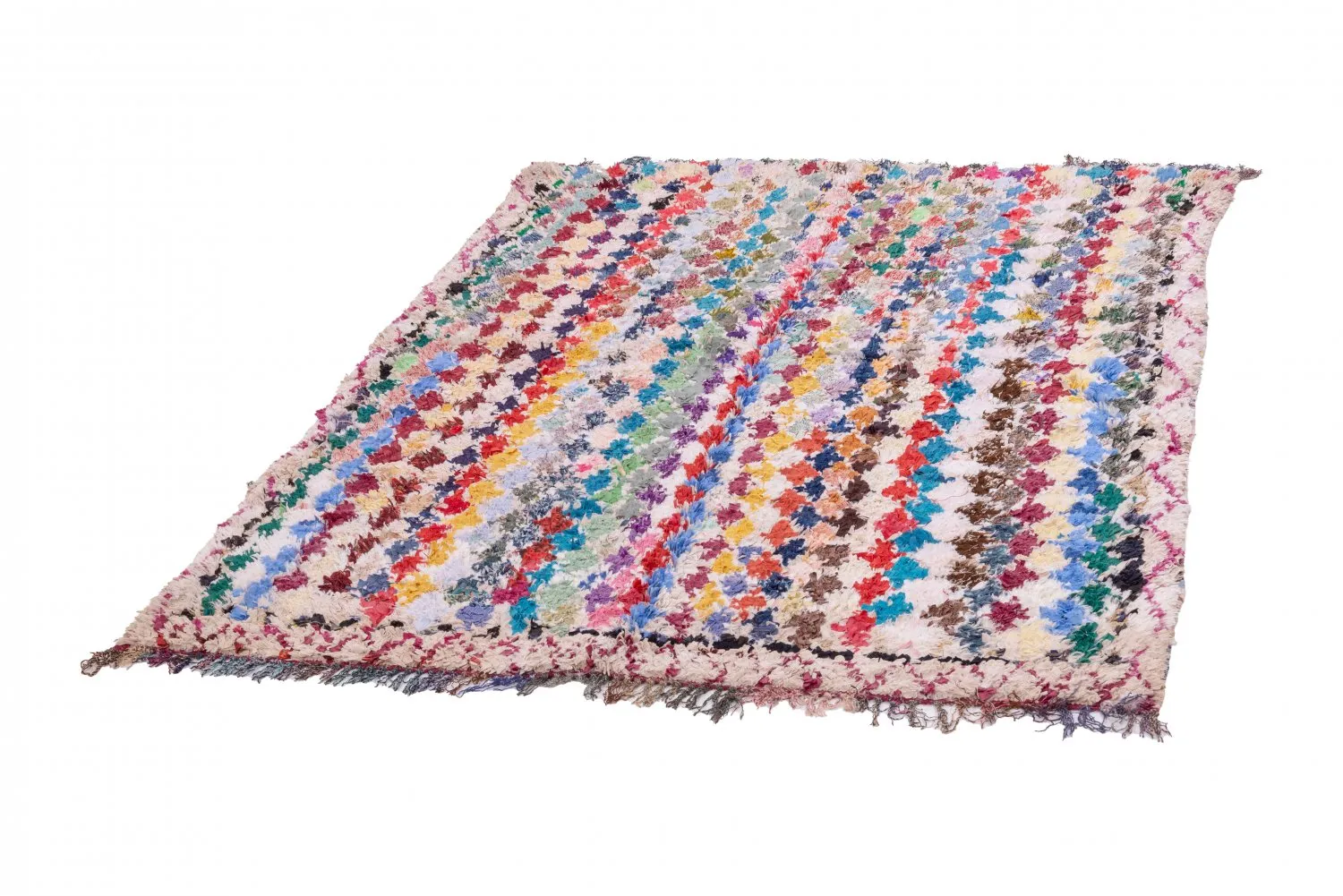 Marockansk Boucherouite-matta 205 x 155 cm
