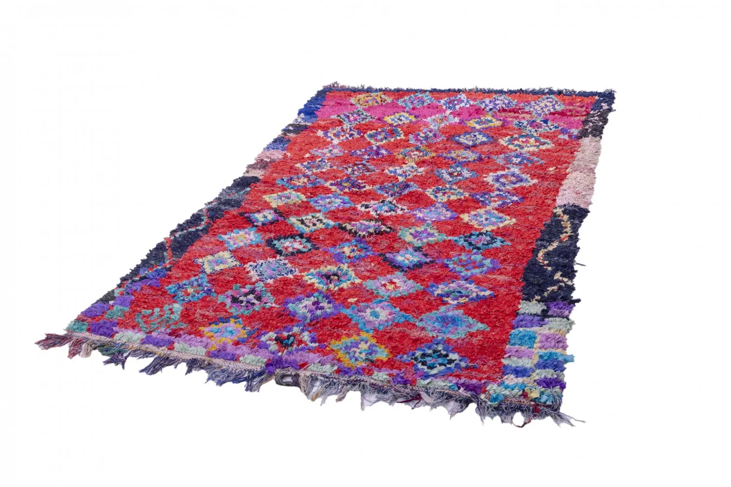 Marockansk Boucherouite-matta 245 x 150 cm