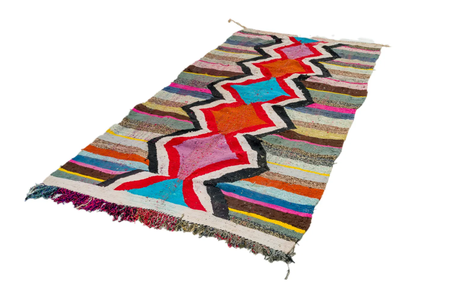 Koberec Berbere Marocký Boucherouite 130 x 260 cm
