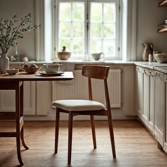 Stol - Ystad (valnöt/beige) - 2 st