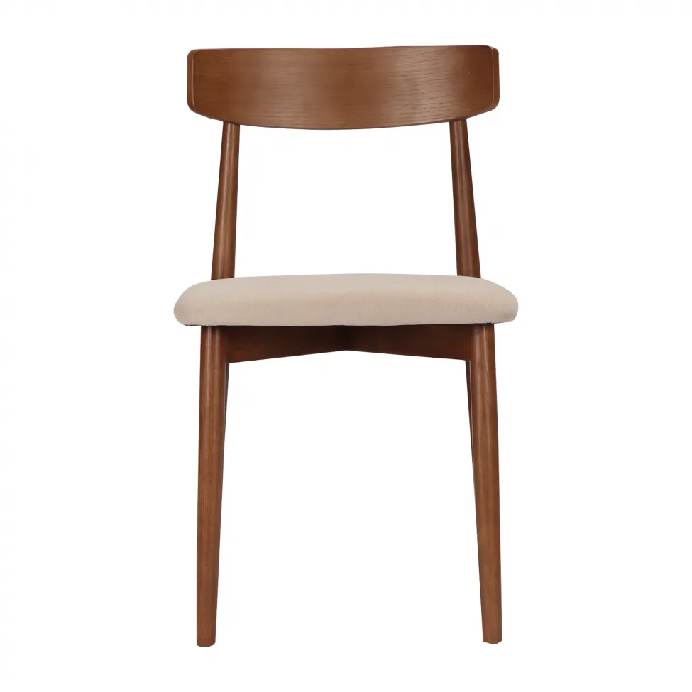 Stol - Ystad (valnöt/beige) - 2 st