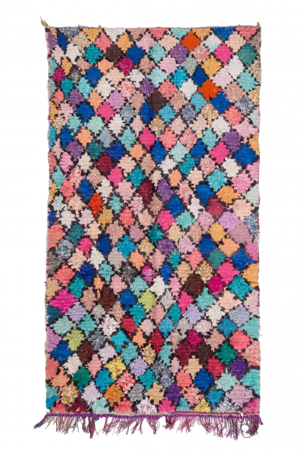Marockansk Boucherouite-matta 255 x 135 cm
