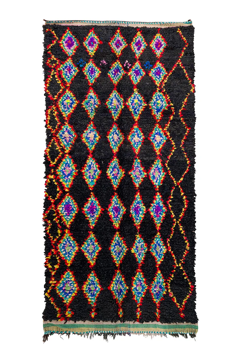Marocký berberský koberec Boucherouite 130 x 270 cm