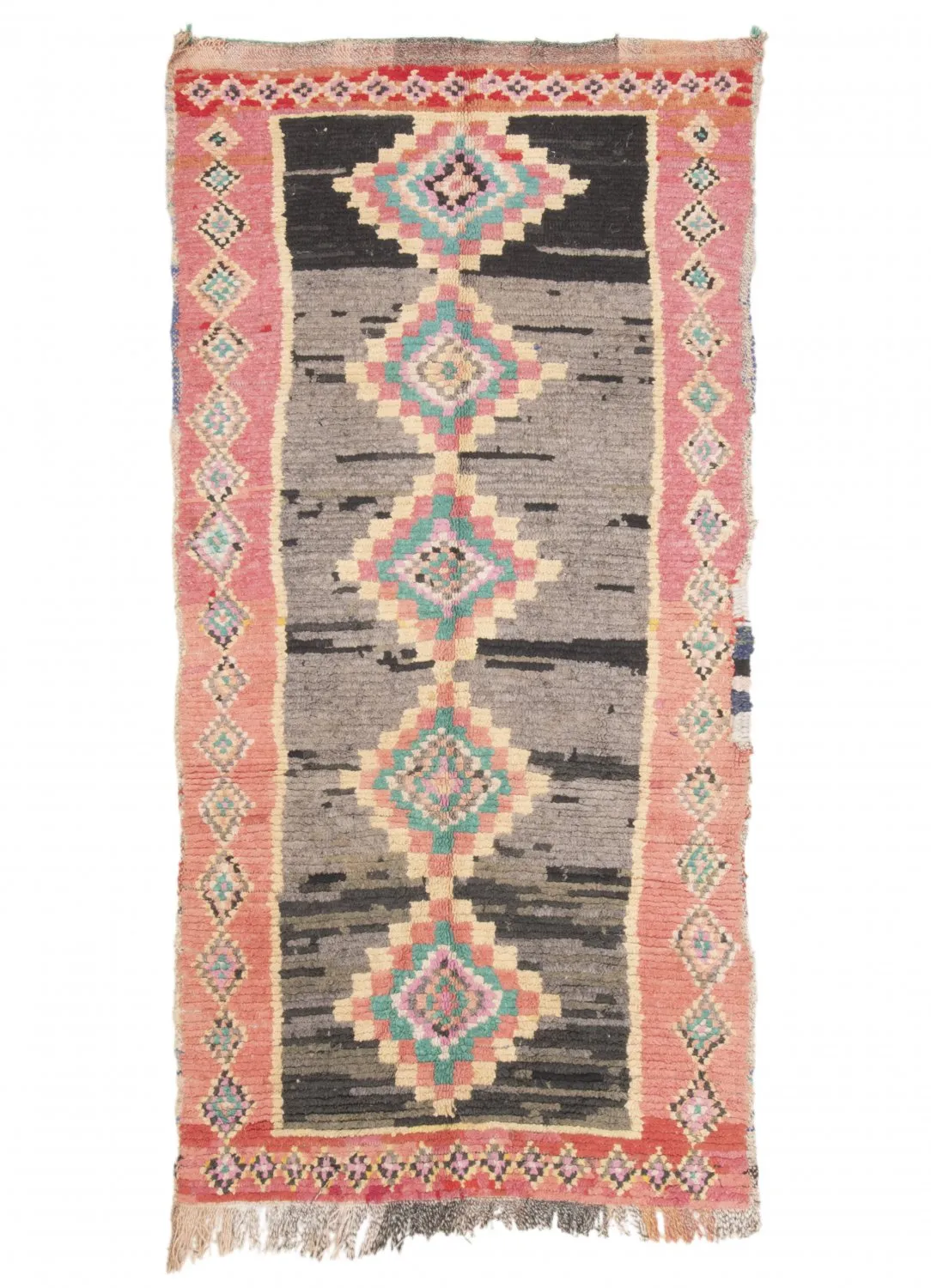 Marockansk Boucherouite-matta 225 x 105 cm