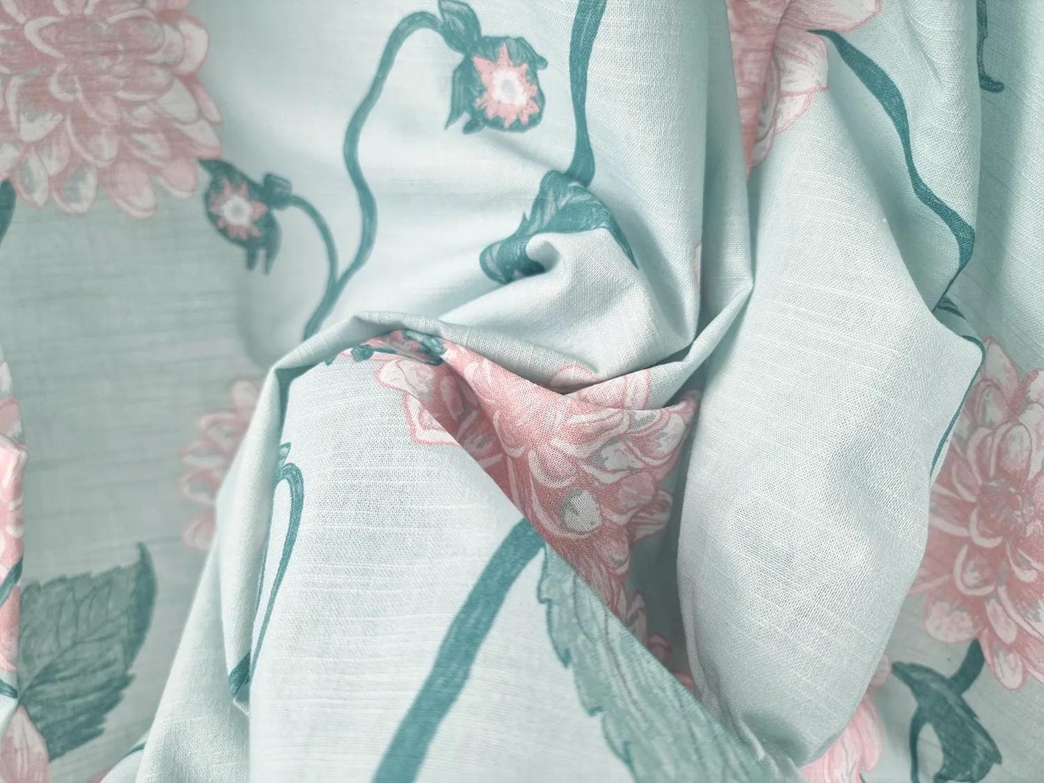 Záclony - Bavlnená záclona Alyssa (zelená/ružová)