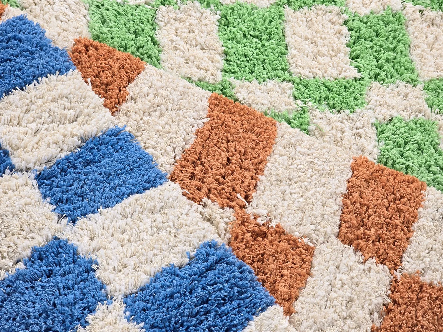 Ryamattor - Atrani Natural Cotton Shaggy (grön)