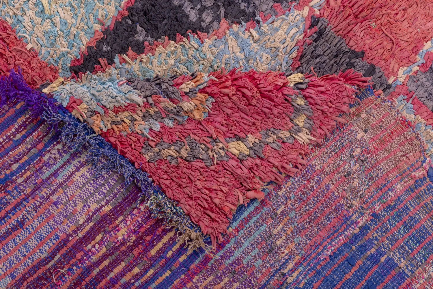 Marockansk Boucherouite-matta 255 x 150 cm