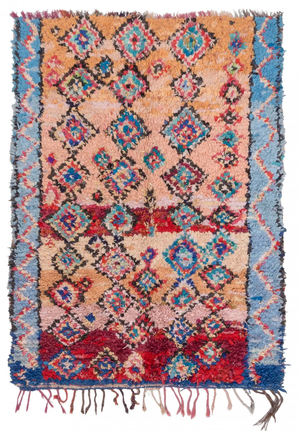 Marockansk Boucherouite-matta 260 x 115 cm