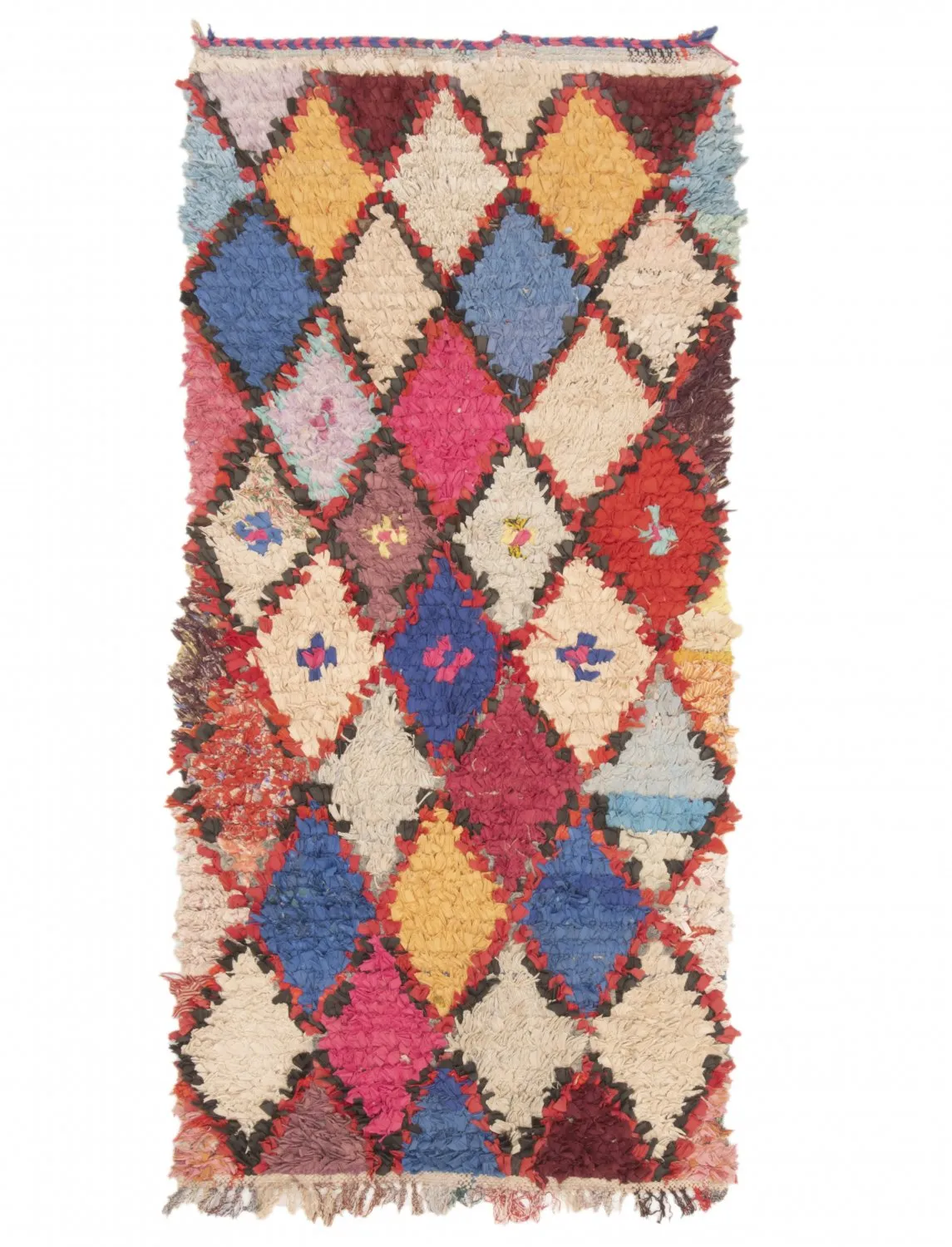 Marockansk Boucherouite-matta 210 x 95 cm