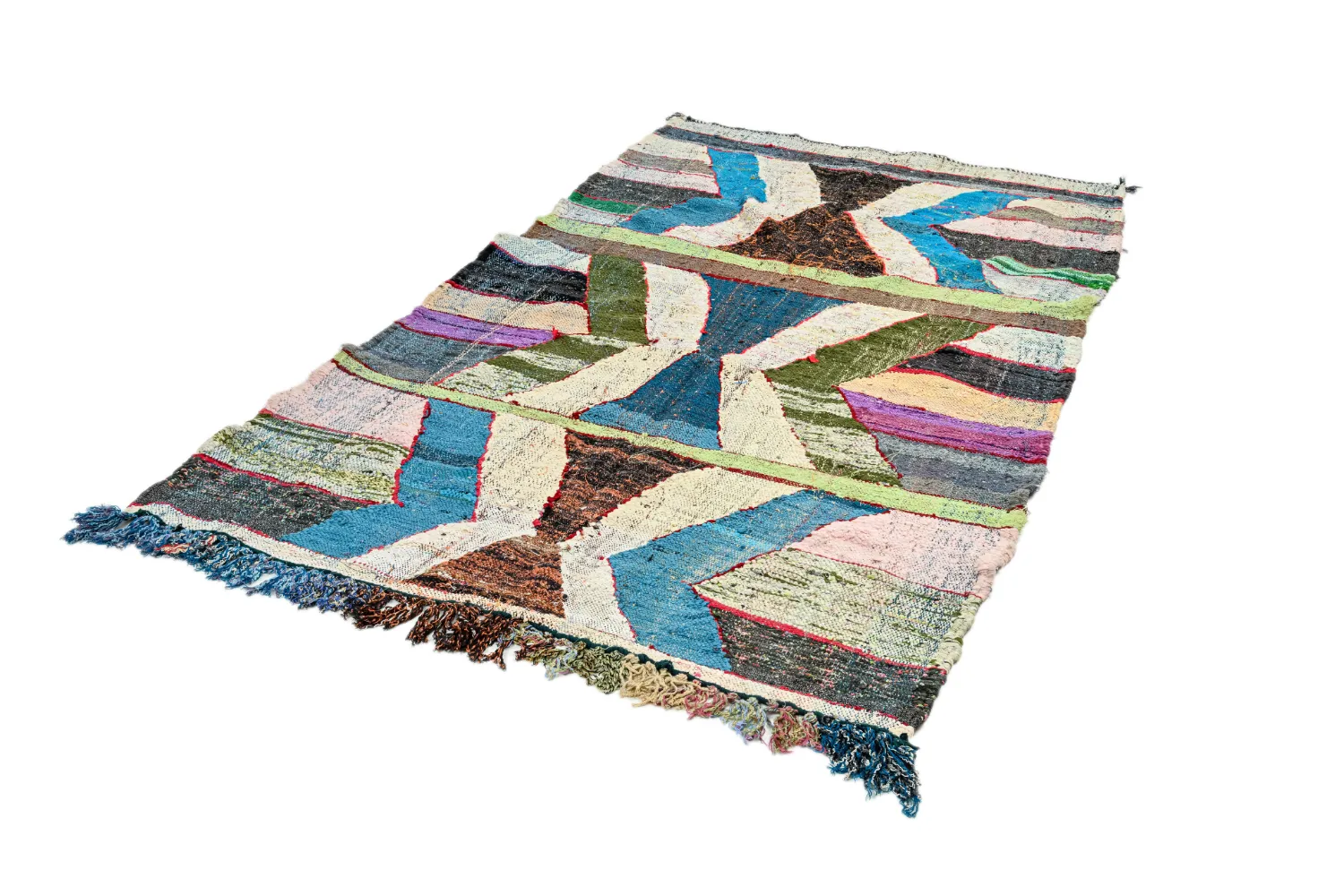 Koberec Berbere Marocký Boucherouite 140 x 250 cm