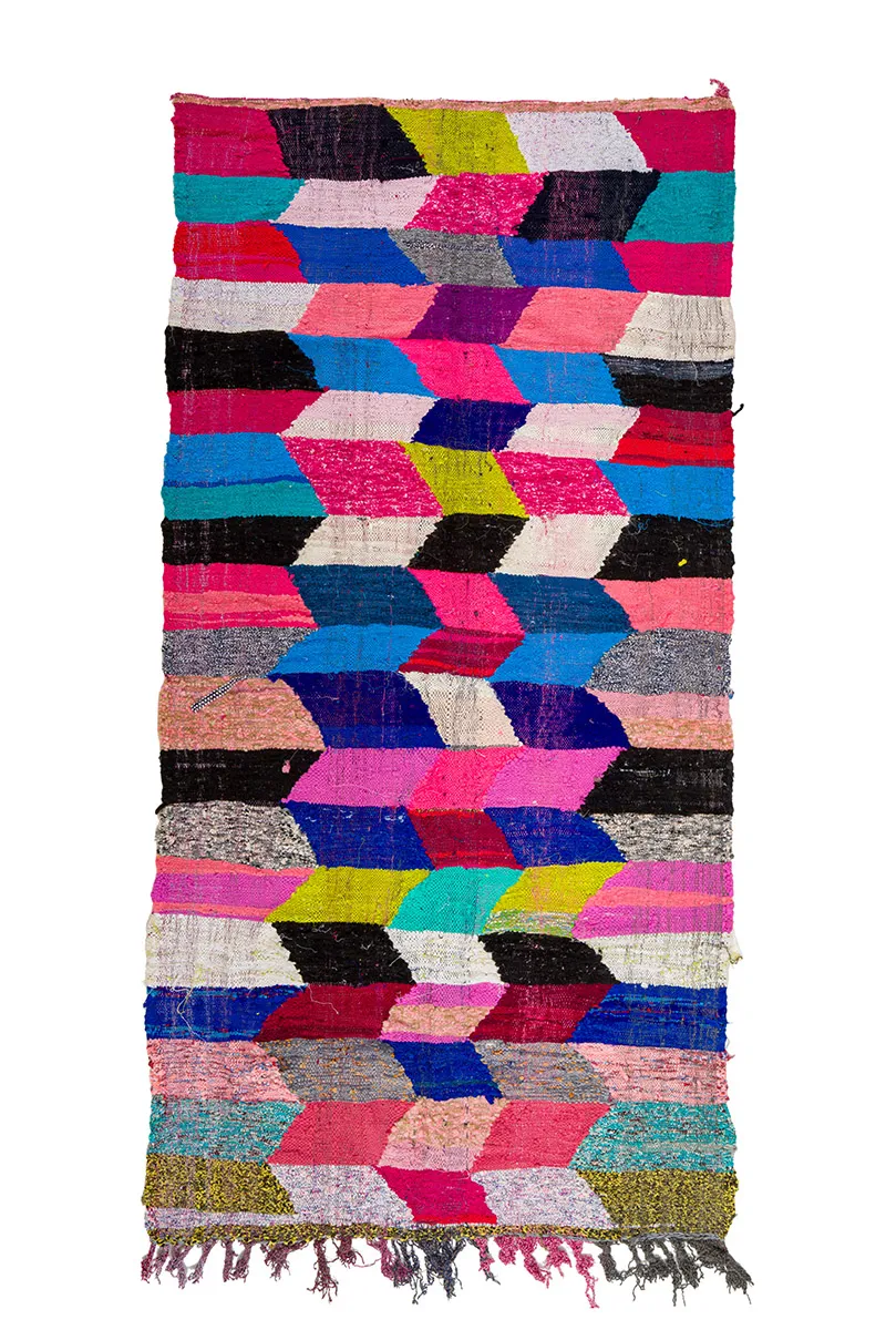 Koberec Berbere Marocký Boucherouite 150 x 305 cm