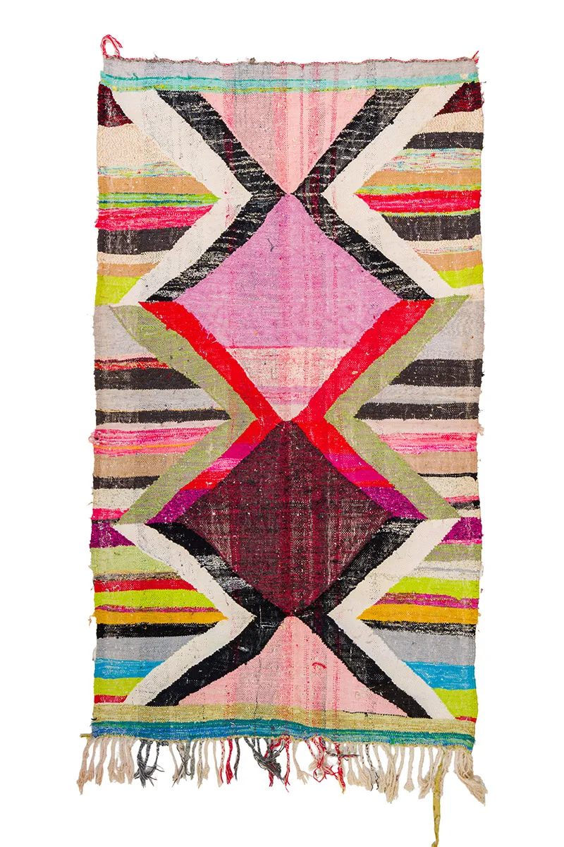 Koberec Berbere Marocký Boucherouite 135 x 245 cm