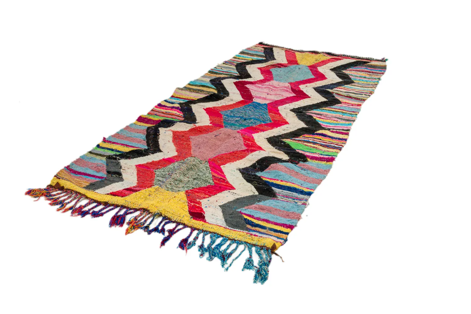 Koberec Berbere Marocký Boucherouite 125 x 265 cm