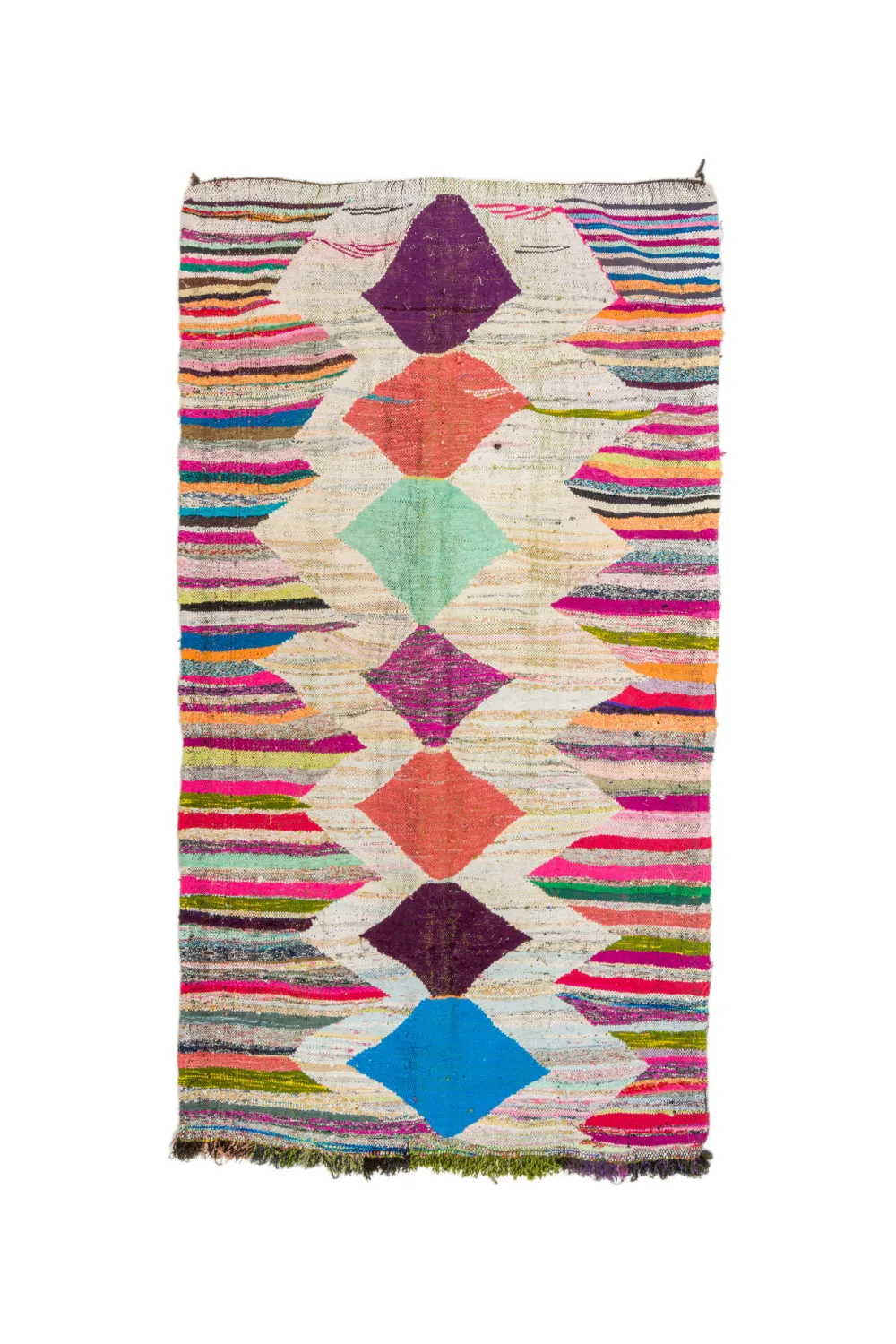 Koberec Berbere Marocký Boucherouite 140 x 255 cm