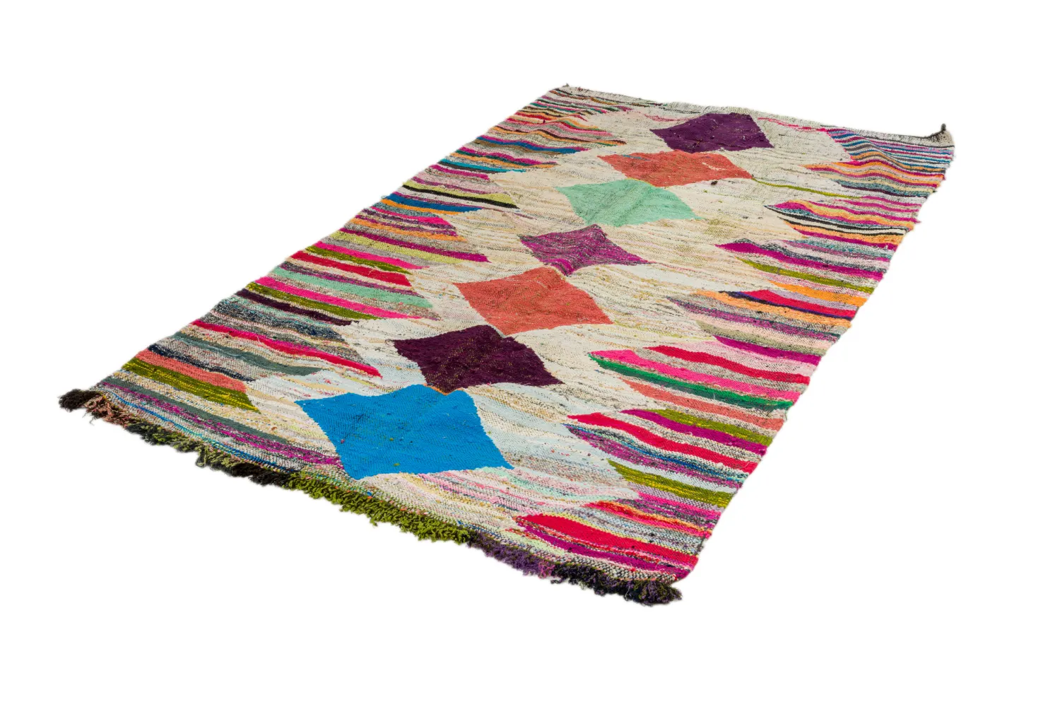 Koberec Berbere Marocký Boucherouite 140 x 255 cm