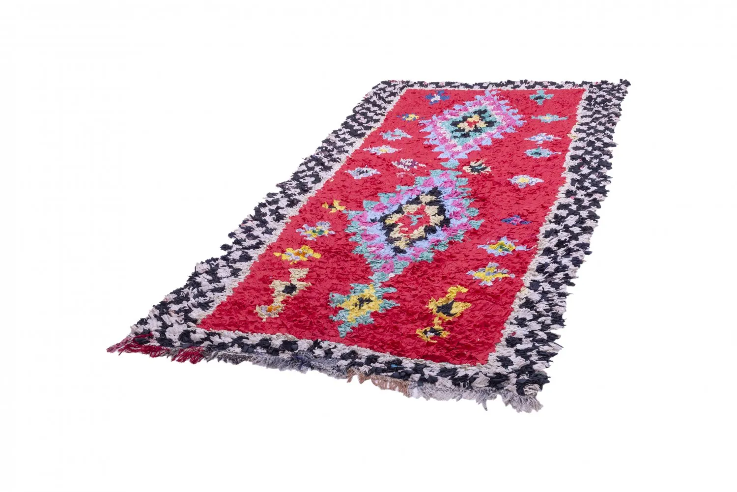Marockansk Boucherouite-matta 245 x 135 cm
