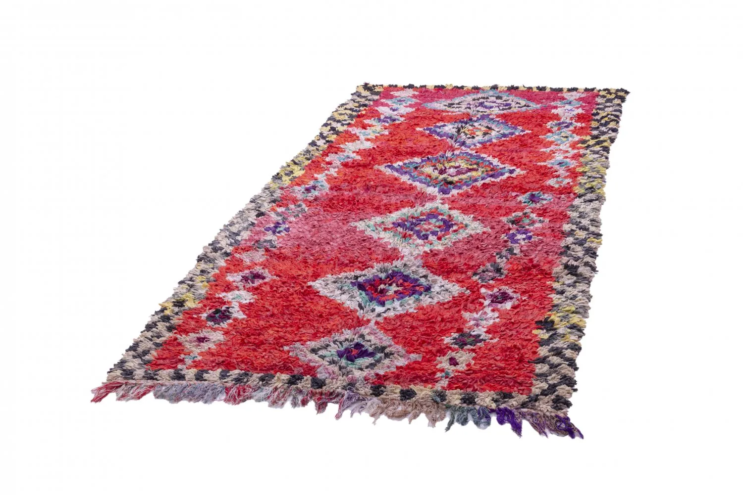 Marockansk Boucherouite-matta 220 x 125 cm