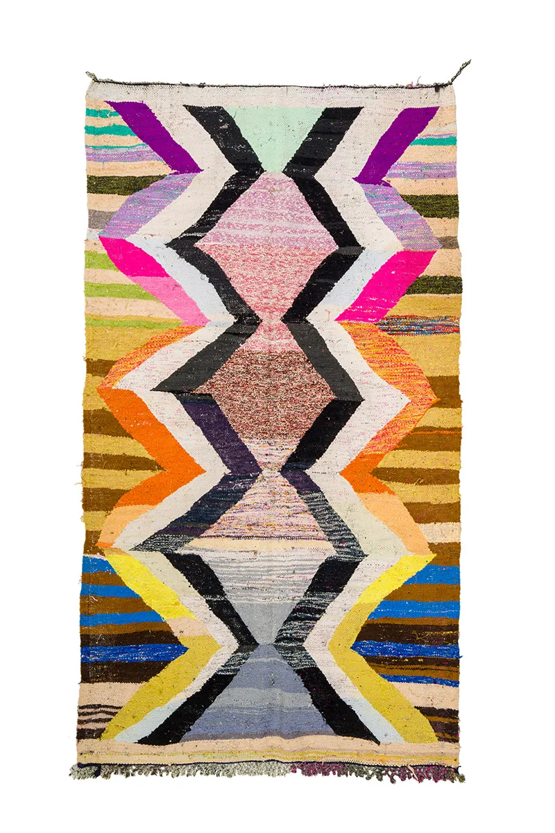 Koberec Berbere Marocký Boucherouite 155 x 275 cm