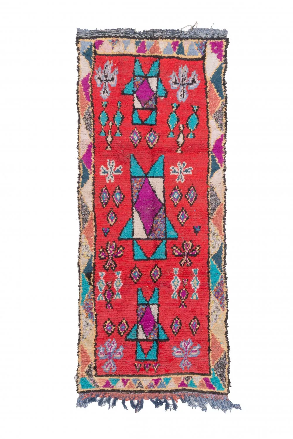 Marockansk Boucherouite-matta 245 x 95 cm