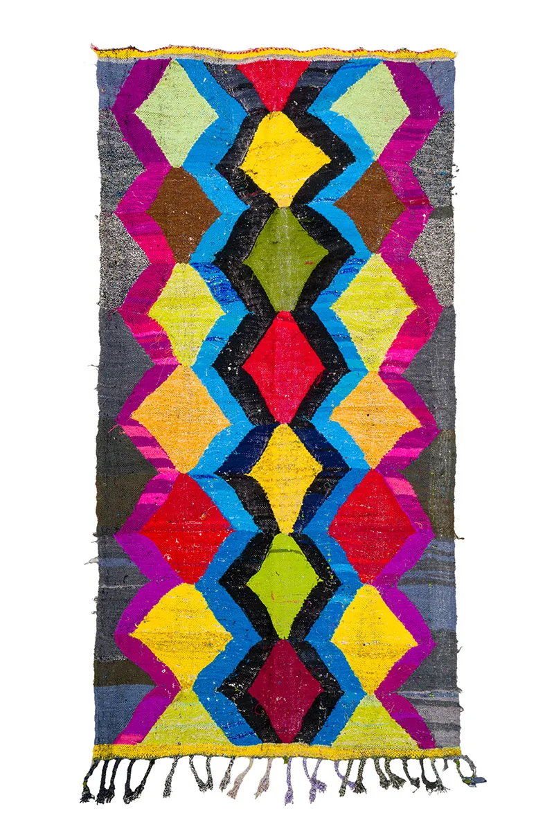 Koberec Berbere Marocký Boucherouite 140 x 275 cm