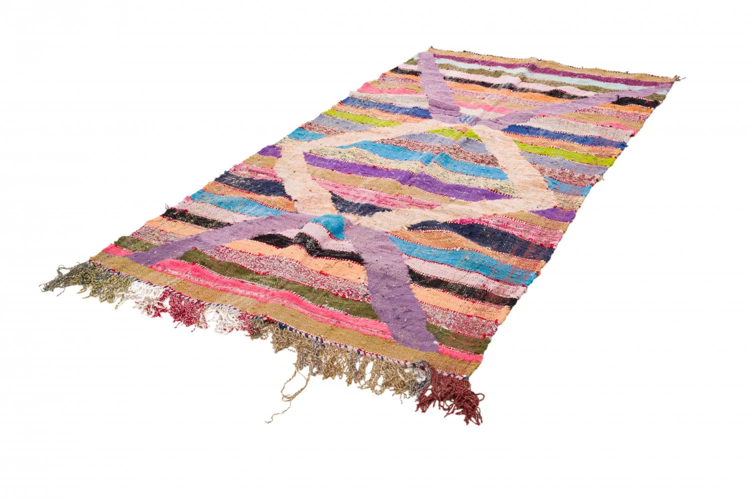 Koberec Berbere Marocký Boucherouite 125 x 265 cm