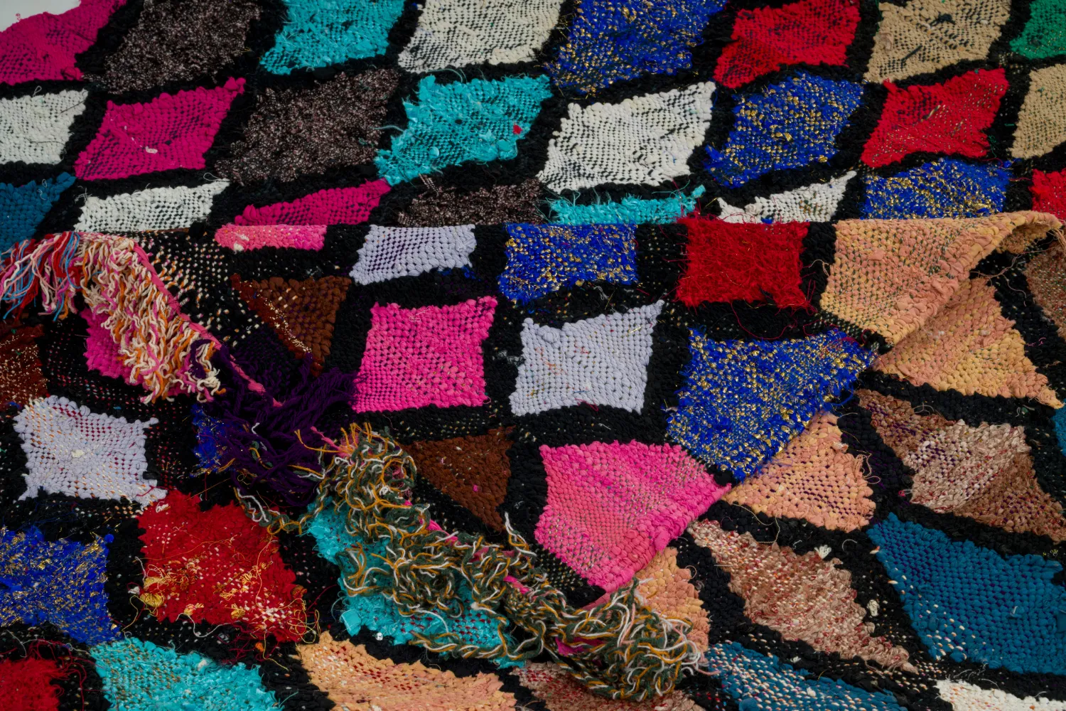 Koberec Berbere Marocký Boucherouite 155 x 205 cm