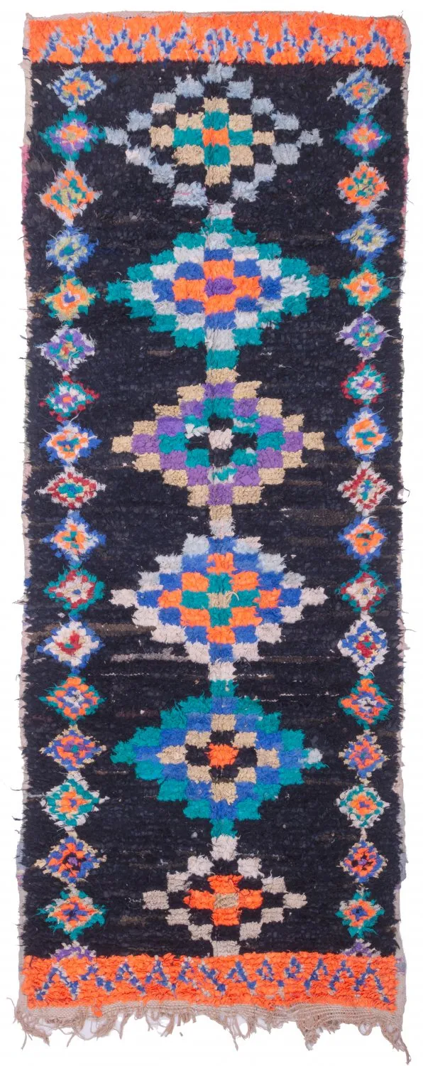 Marockansk Boucherouite-matta 330 x 115 cm