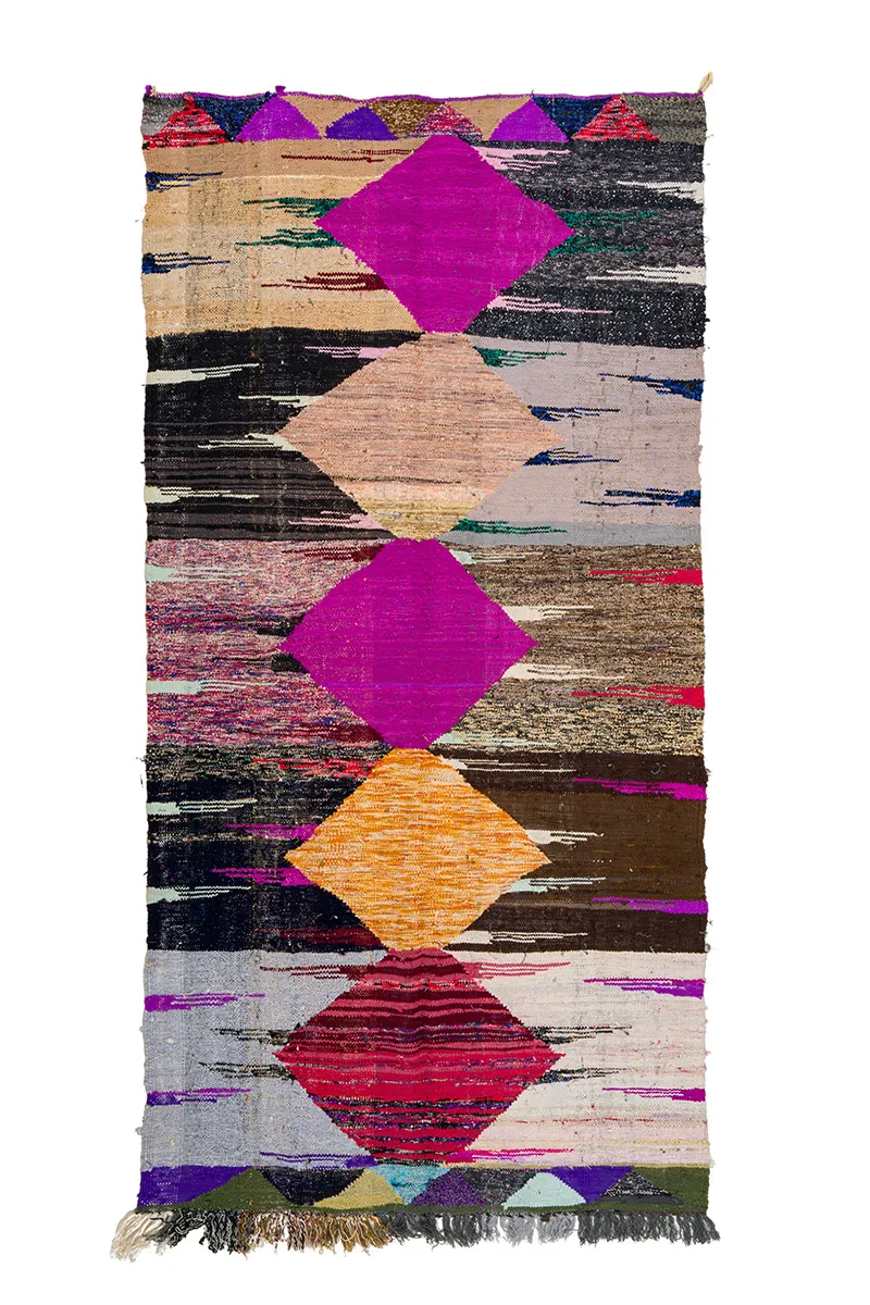 Koberec Berbere Marocký Boucherouite 130 x 275 cm