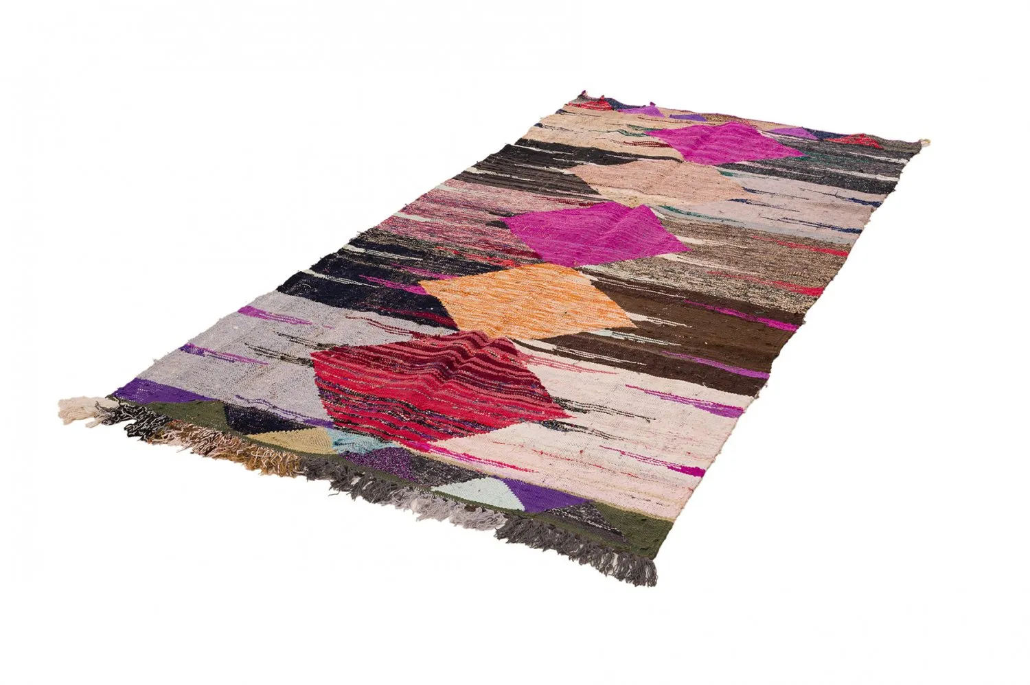 Koberec Berbere Marocký Boucherouite 130 x 275 cm