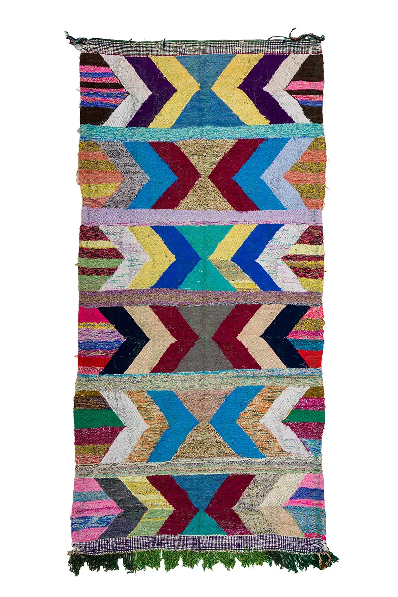 Koberec Berbere Marocký Boucherouite 130 x 275 cm
